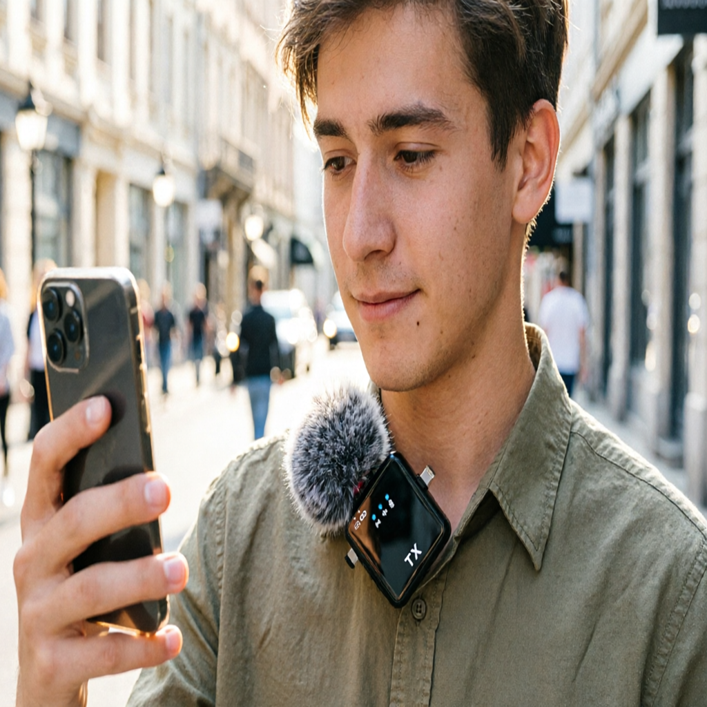 F11 Wireless Lavalier Microphone with Active Noise Cancelling (ANC) & Echo Mode | Universal Type-C, iPhone, Android