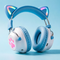 Cat Ear Headphones Wireless Bluetooth with RGB Light, USB-C Charging Gaming Headset with Mic for PC/PS4/PS5