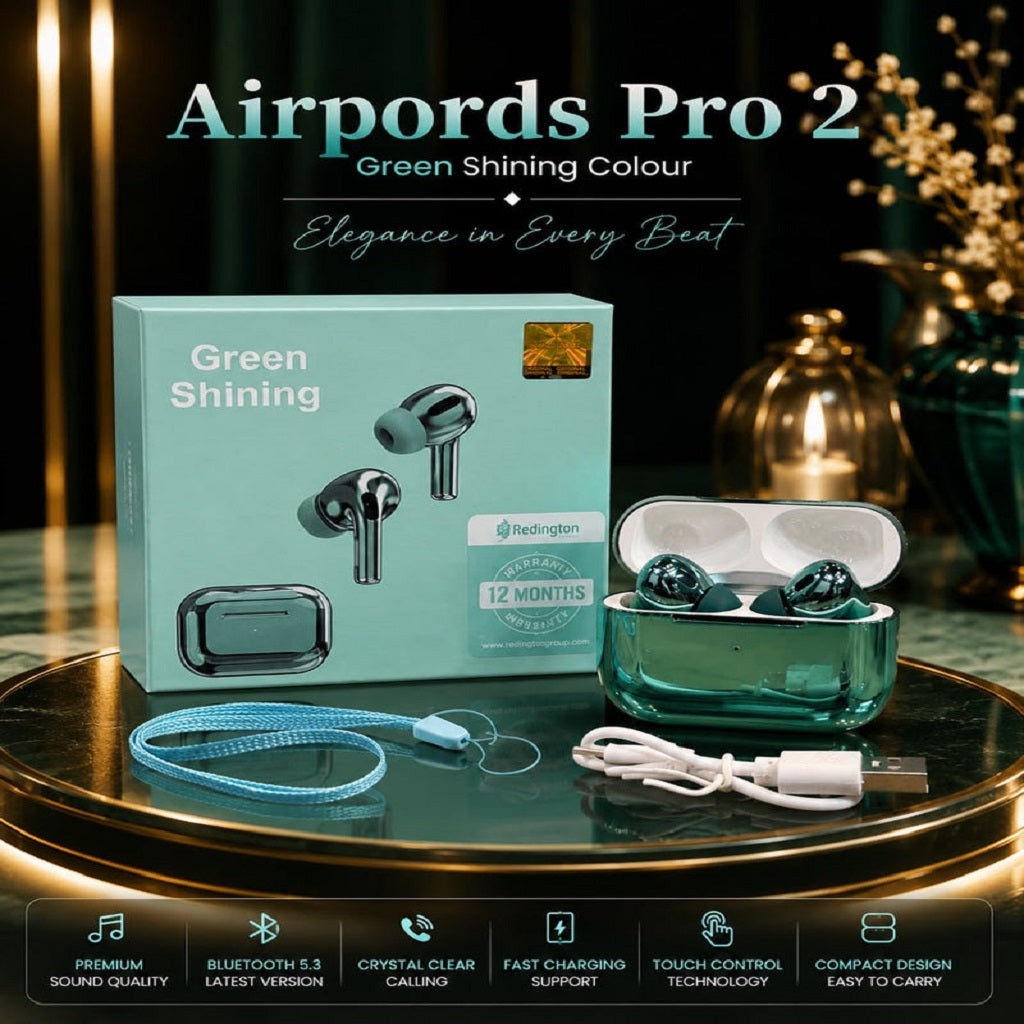AirPods Pro 2 Shining Edition Wireless Earbuds - Premium First Copy TWS with Heavy Bass