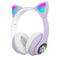 Cat Ear Headphones Wireless Bluetooth with RGB Light, USB-C Charging Gaming Headset with Mic for PC/PS4/PS5